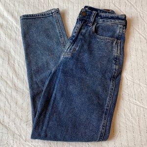 High Waisted Dark Wash Hollister Mom Jeans